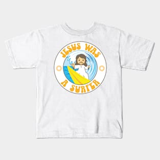 Jesus was a Surfer retro design Kids T-Shirt